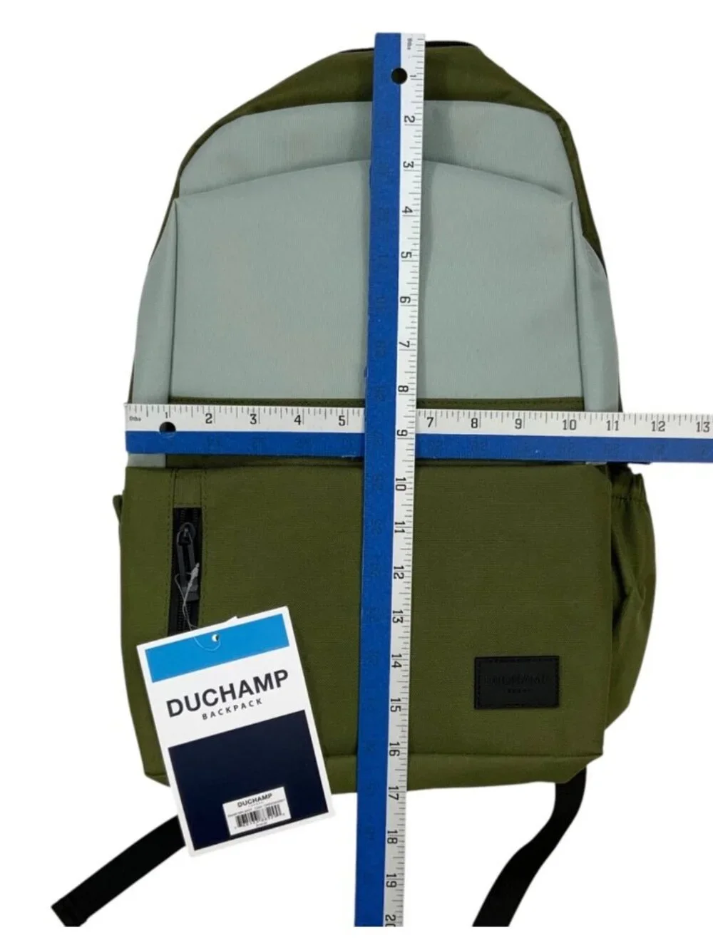 Duchamp London Two Tone Backpack Green Grey NEW